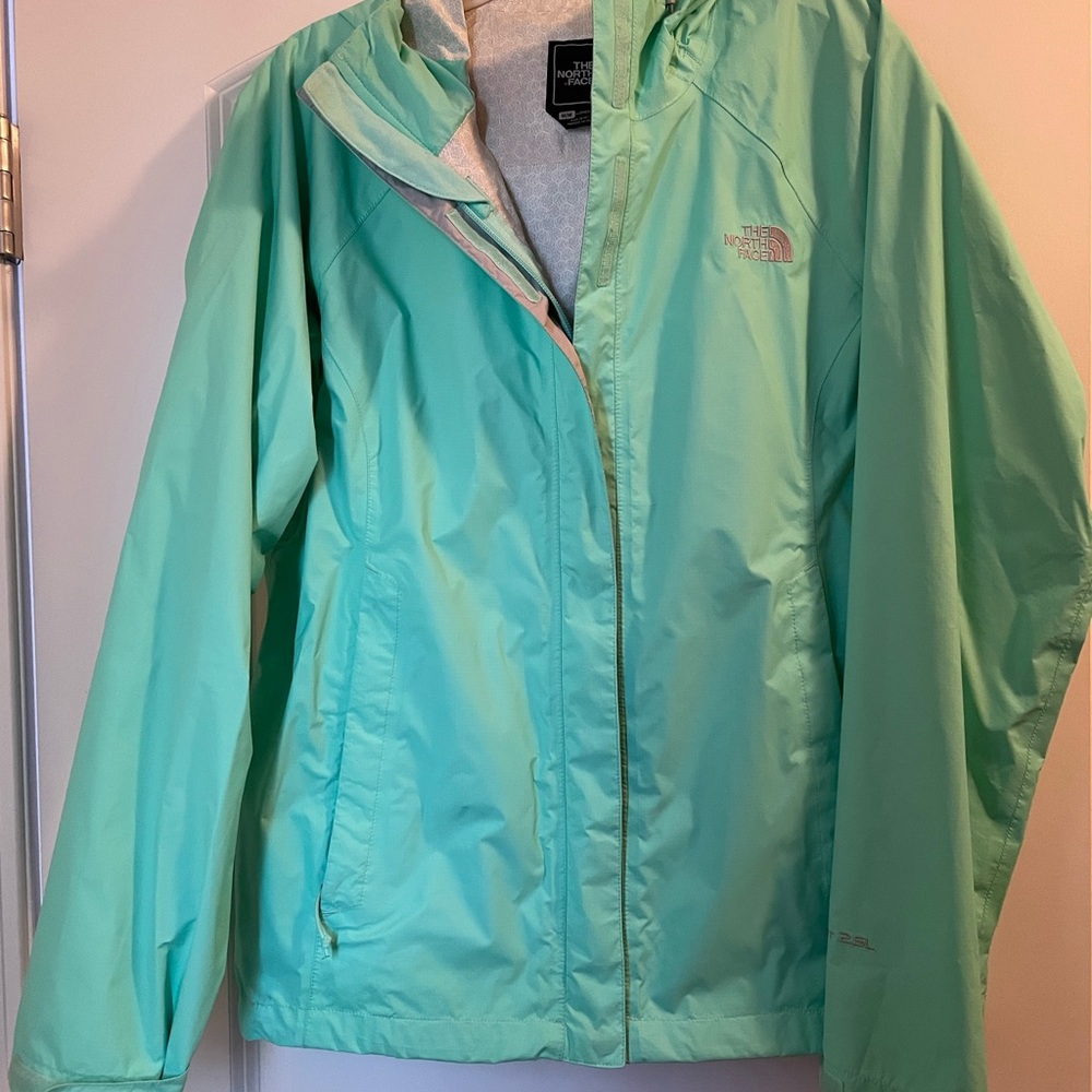 The North Face Mint Green Rain Jacket